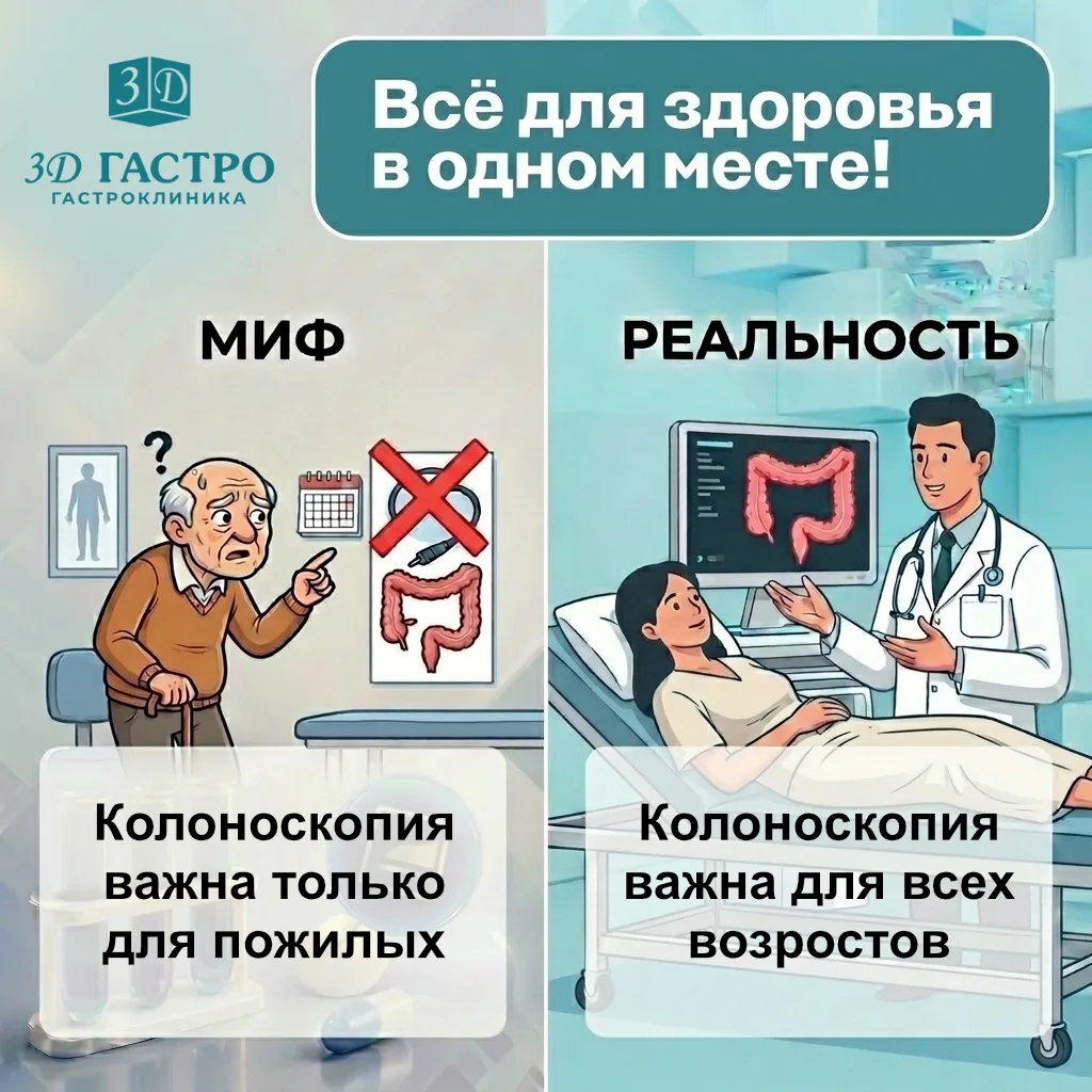 💻 Новая рубрика в 3Д Гастро:  «МИФ/РЕАЛЬНОСТЬ»

❔ МИФ: «Колоноскопия — исключительно болезненная пр