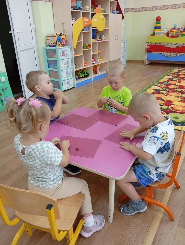Сегодня мы рассматривали ягоды. 
Повторяли названия ягод, увидели что ягоды разного цвета, закреплял
