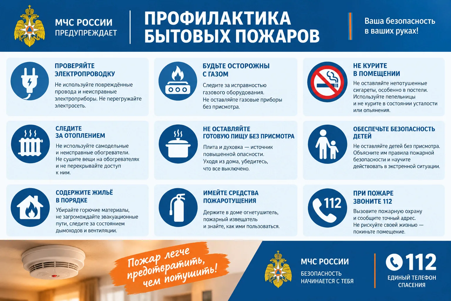🔥Памятка МЧС России: как защитить свой дом от пожара