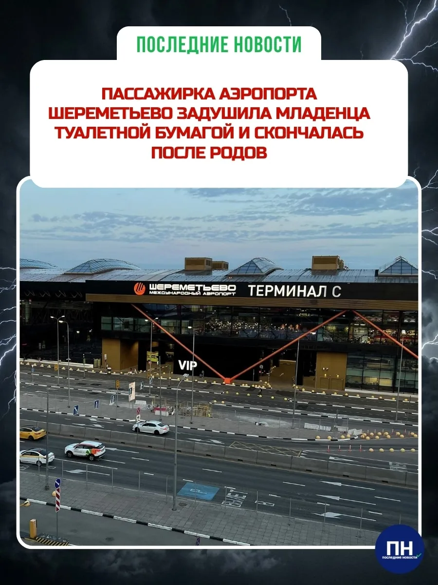 😰 Трагедия в Шереметьево: женщина убила новорождённого в туалете и скончалась сама.
