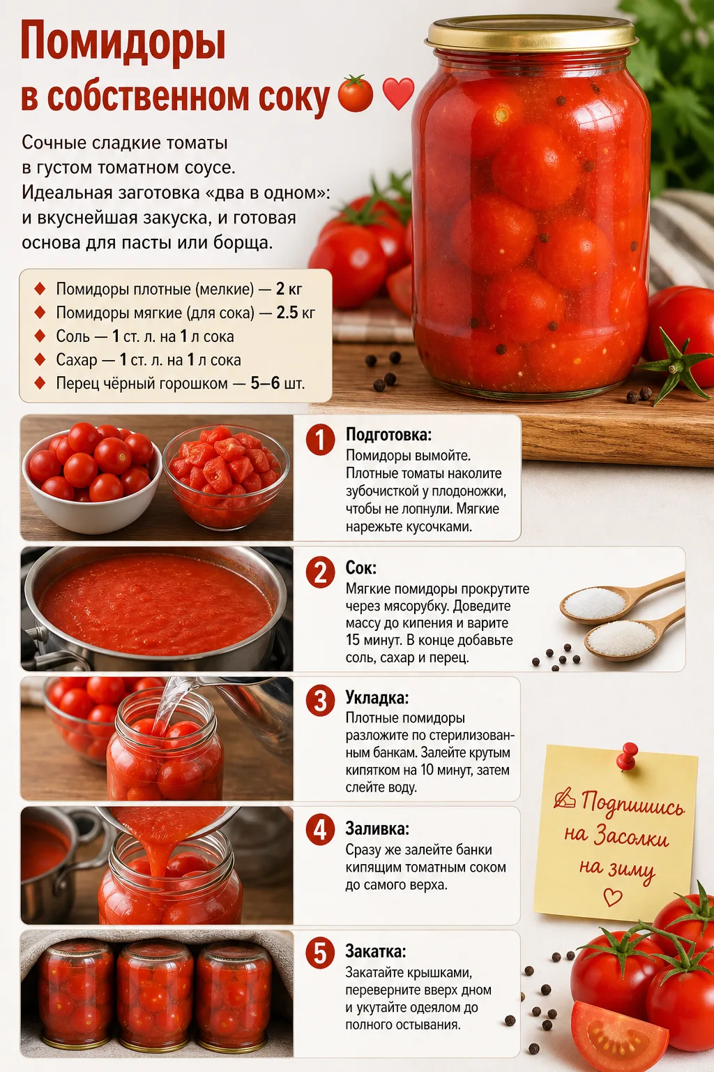 Помидоры в собственном соку 🍅❤️