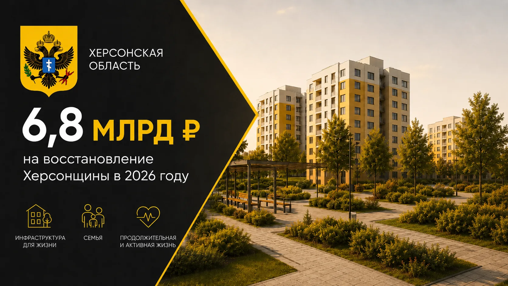 🏗 В 2026 году направляем 6,8 млрд рублей на восстановление Херсонщины