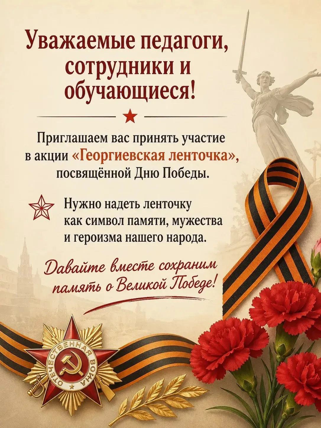 Даём старт патриотическим акциям и мероприятиям к 81‑й годовщине Победы!