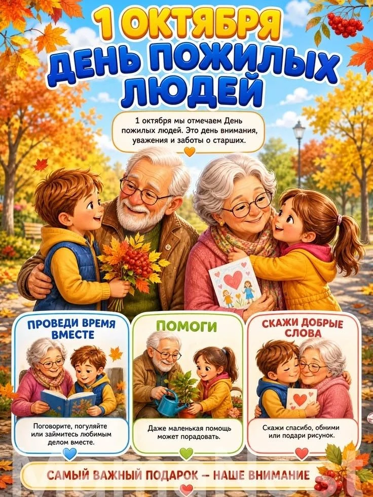 Наши любимые бабушки и дедушки! От всей души поздравляем вас с Днем пожилого человека. ...