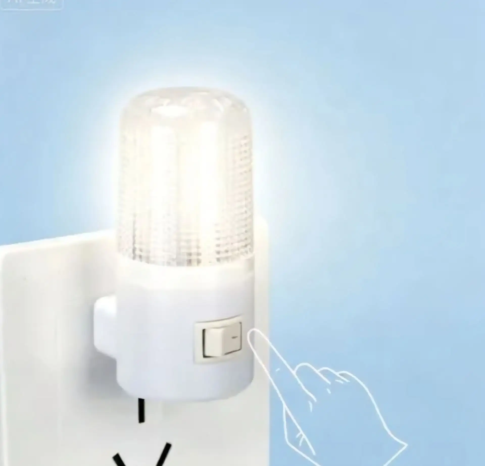 Светодиодный ночник 4 LED, с выключателем для рассеянного мягкого освещения в розетку/ ...