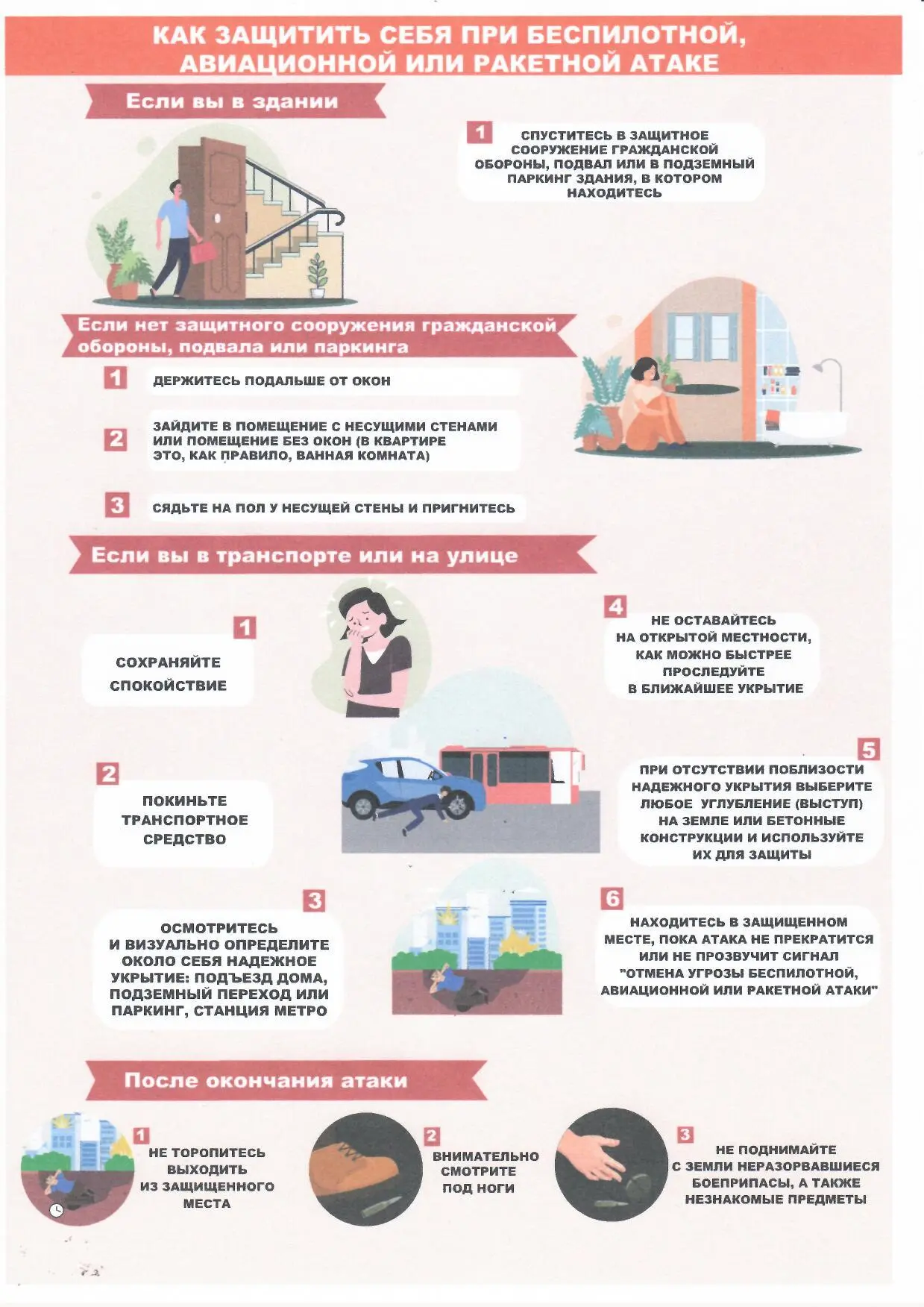 Как защитить себя при беспилотной, авиационной или ракетной атаке👆