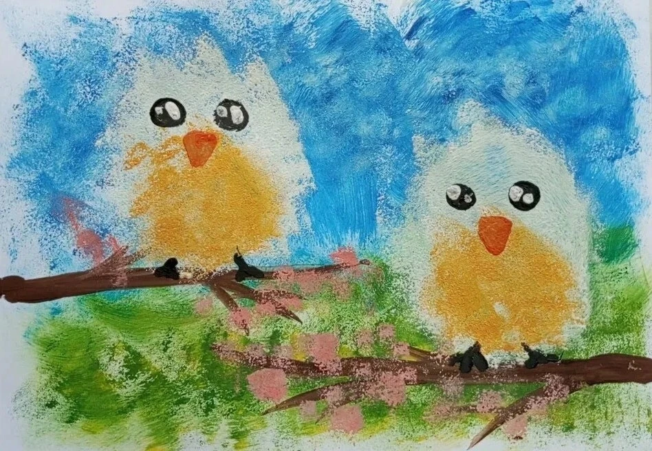 🎨Рисование губкой и ватными палочками — это увлекательный способ создать фактурный и о...
