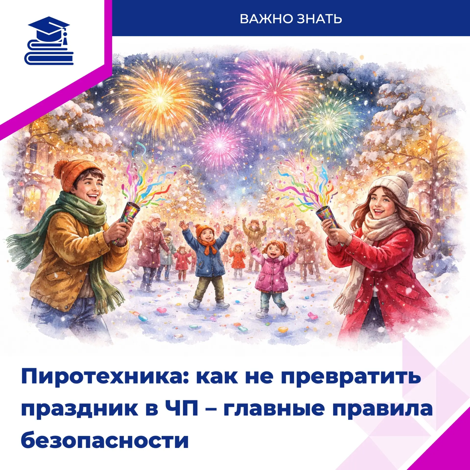 🎆Напоминаем о важности правил безопасности при использовании пиротехники  Фейерверки – неотъемлемая 