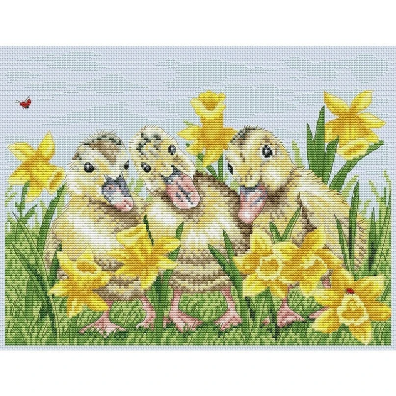 Spring dacklings. Журнал Cross Stitch Gold