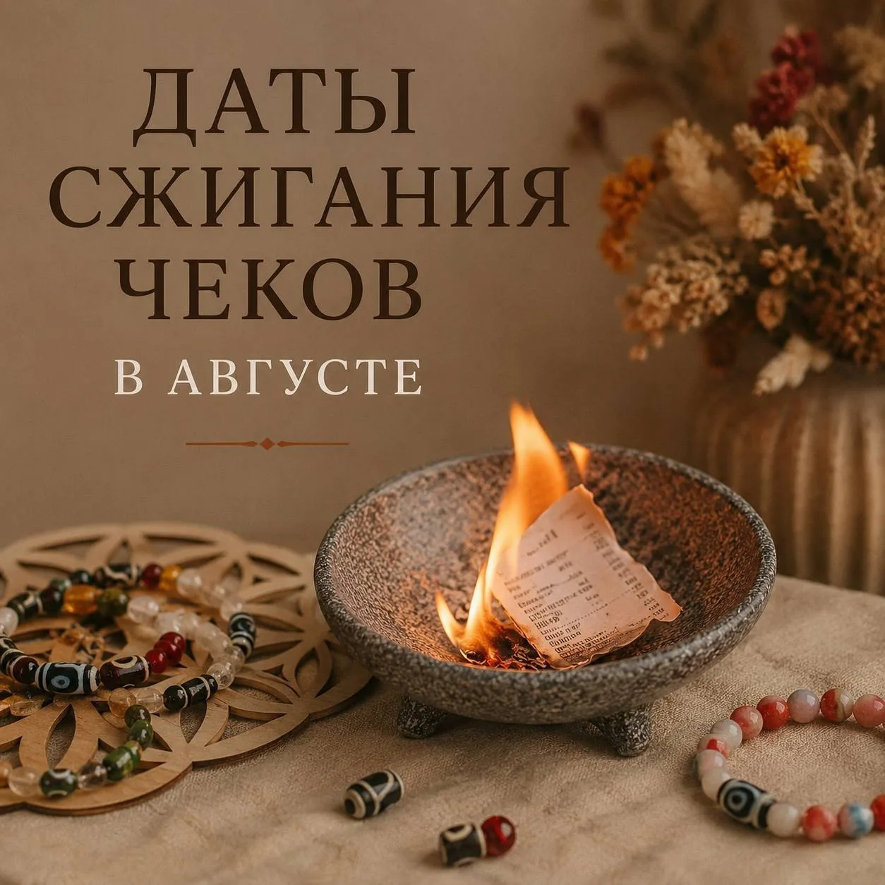 ✨ Денежные даты для сжигания чеков в августе ✨
