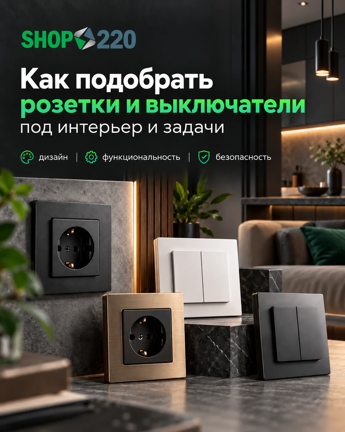 💡 Полезный выбор: как подобрать розетки и выключатели под интерьер и задачи