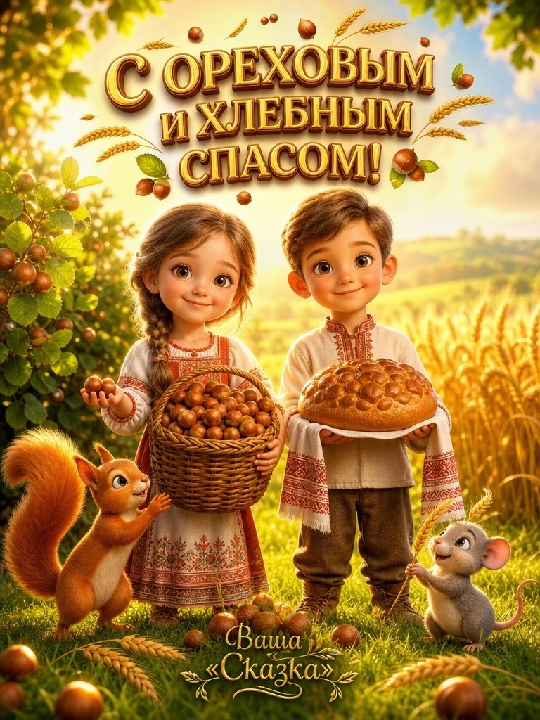 🌾 Поздравляем с Ореховым и Хлебным Спасом! 🥜