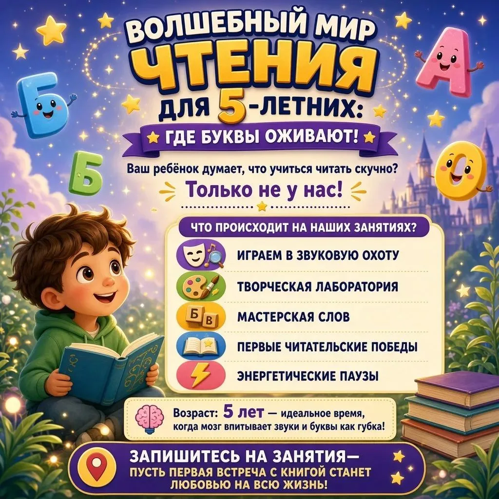 🌟 Волшебный мир чтения для 5-летних: где буквы оживают!