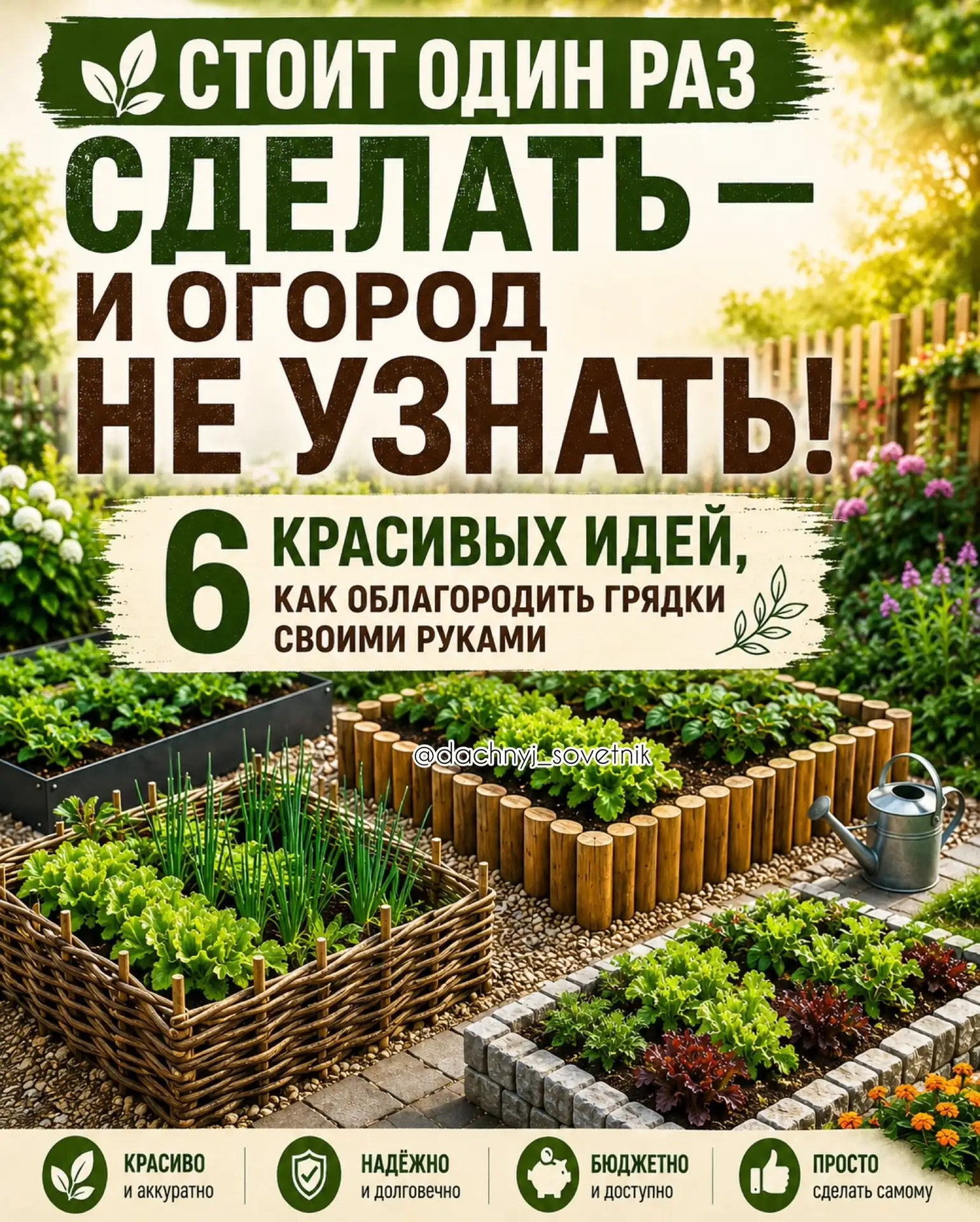 🌱 Этот простой приём полностью меняет вид огорода!