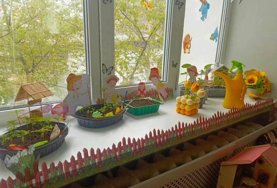 В старшей группе "Незабудки"  нашего детского сада был создан «Огород на окне» для форм...