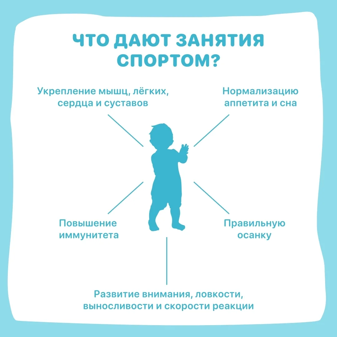 С 4–5 лет ребёнок может ходить в спортивную секцию, если нет противопоказаний.