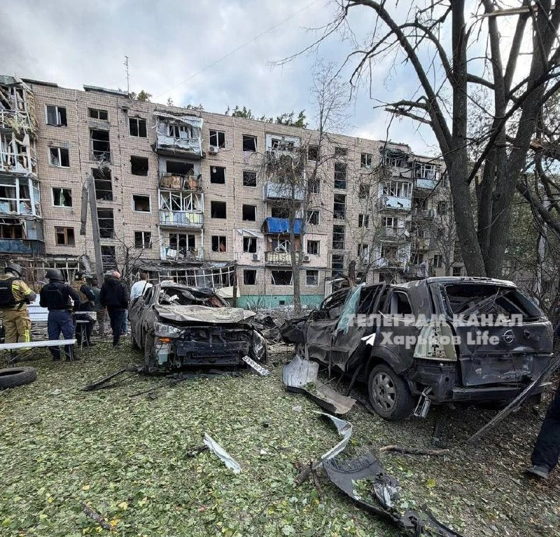 💔 В Харькове зафиксированы масштабные разрушения в результате воздушной атаки, вероятн...