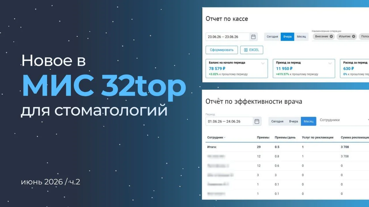 Июнь богат на обновления в МИС 32top 🔥