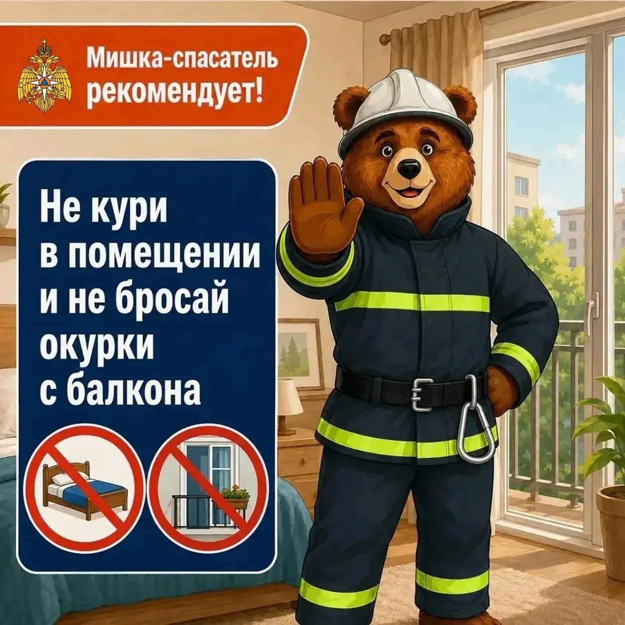 Мишка-спасатель снова с важным советом 🐻🚒
