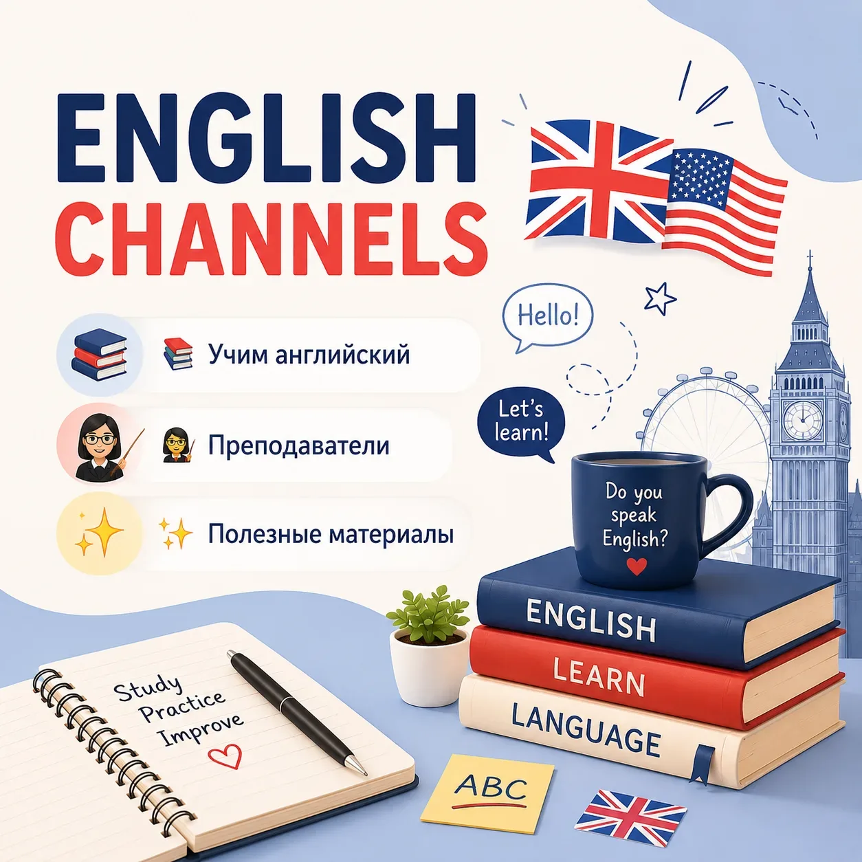 Подборка полезных каналов для изучения и преподавания английского языка. 

🇬🇧 НИНА АНГЛИЙСКИЙ С ЛЮ