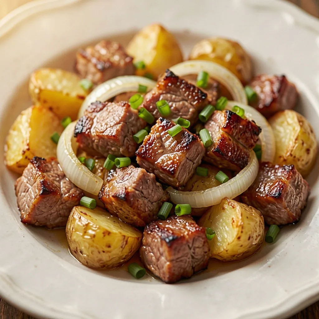 Картошка с мясом в аэрогриле