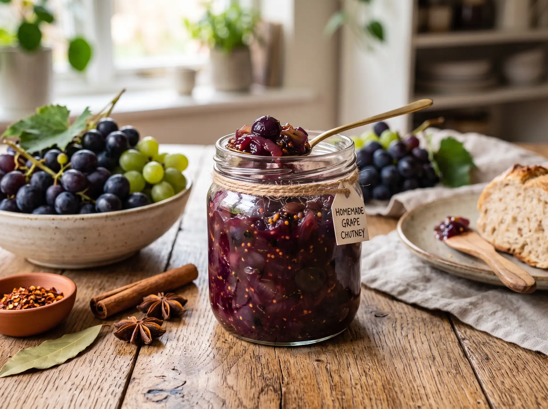🍇🌶️ Виноградный чатни (индийский пряный соус) — сладко‑острый акцент для мяса, сыра и...