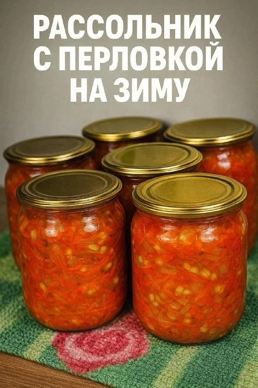 РАССОЛЬНИК С ПЕРЛОВКОЙ НА ЗИМУ