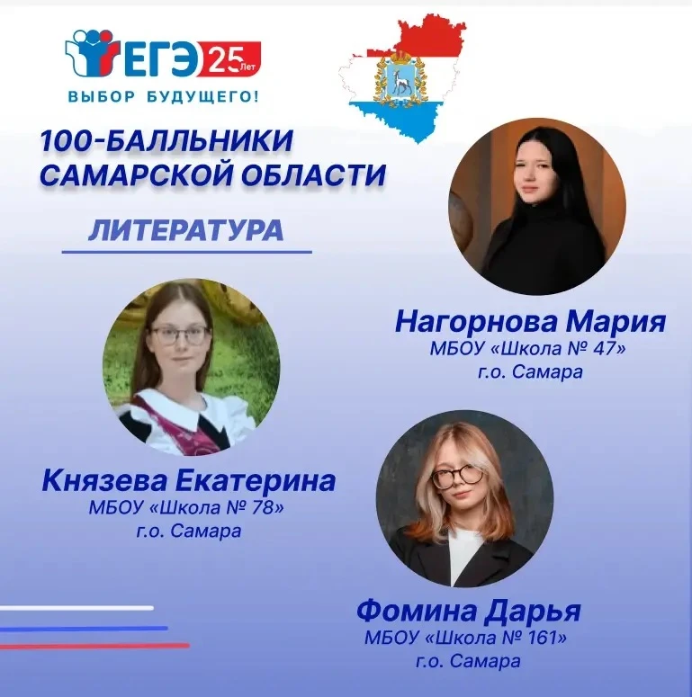 Продолжаем рассказывать о выпускниках Самарской области, сдавших ЕГЭ на 100 баллов