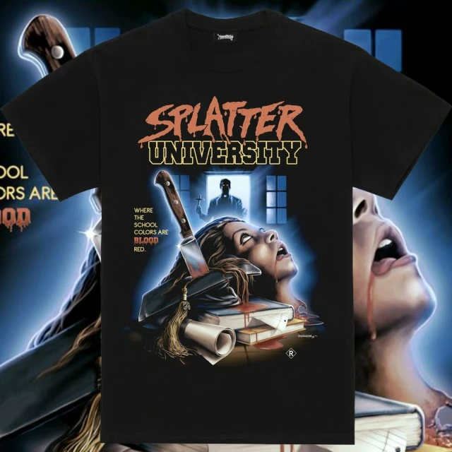 🩸 Футболка по фильму «Окраплённый Университет» (Splatter University, 1984)

Пишите в комментарии со