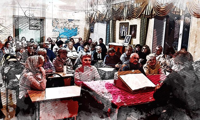 В Орле мужчины и женщины собрались в одном месте, чтобы избавиться от суеверий
