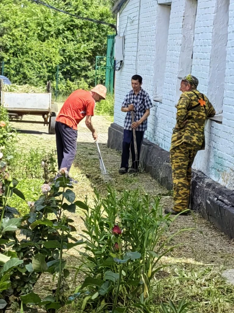 Провели сегодня субботник по очистке территории школы