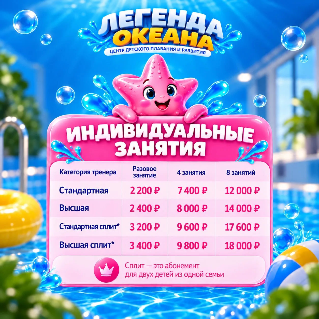 🌊С сентября этого года мы обновили прайс на абонементы — теперь еще больше вариантов, ...