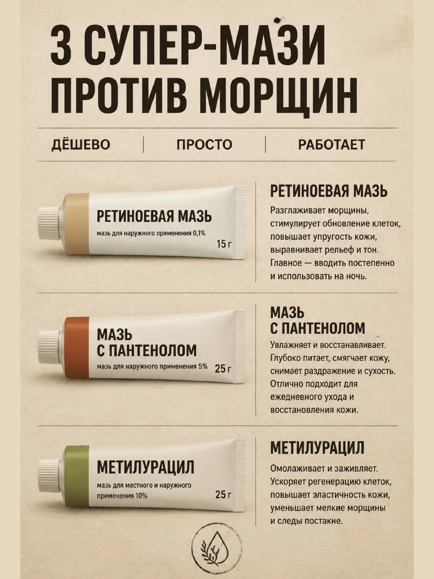 Три супер—мази против морщин!
