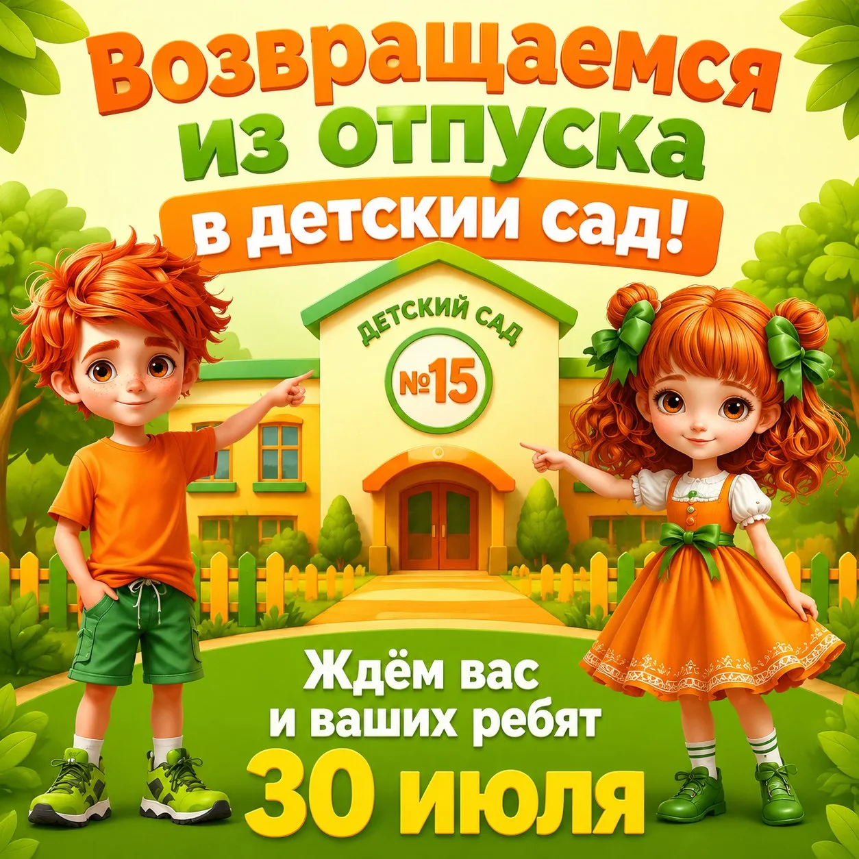 🌼 Уважаемые родители! 🌼

С радостью сообщаем, что наш детский сад возобновляет свою работу с 30 ию