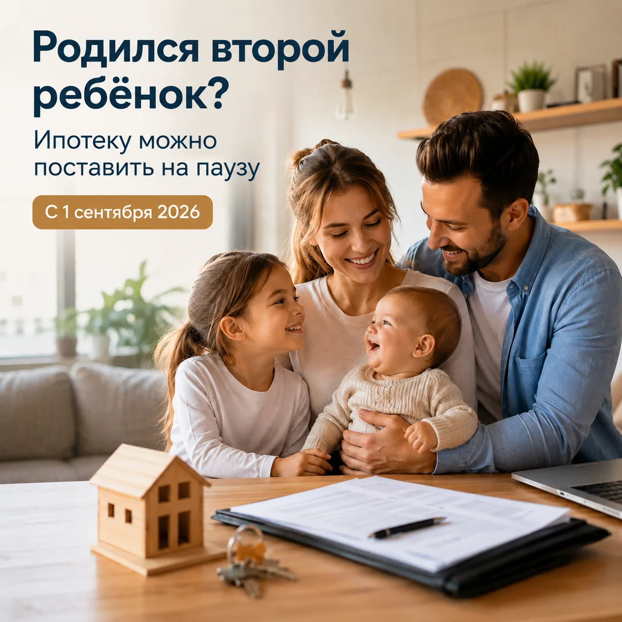 Родился второй ребёнок — и ипотеку можно на время «выключить». Причём банк не спросит: ...