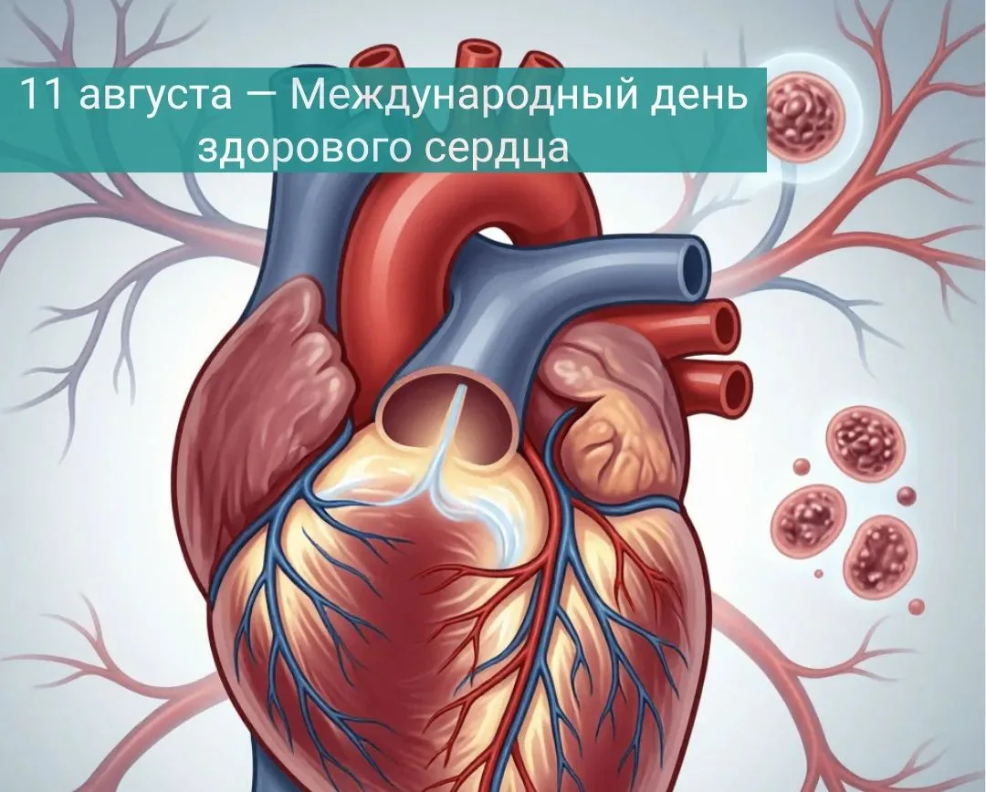 11 августа — Международный день здорового сердца, наступившая неделя объявлена ВОЗ неде...