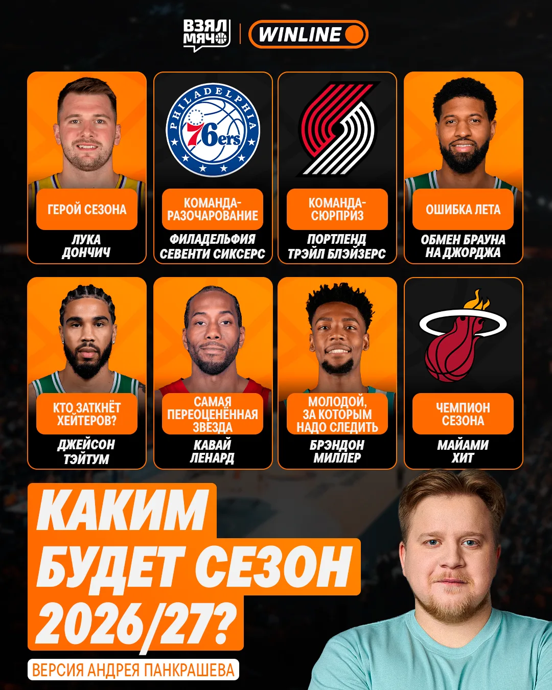 🔥 «Майами» станет чемпионом, Дончич — героем сезона, а Кавай переоценён: прогноз Андрю...