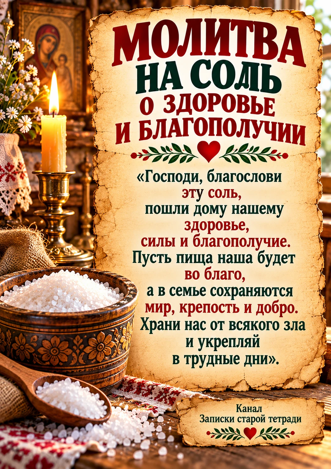🧂 Возьмите новую пачку соли и свечу. Дома зажгите свечу, откройте соль и спокойно проч...
