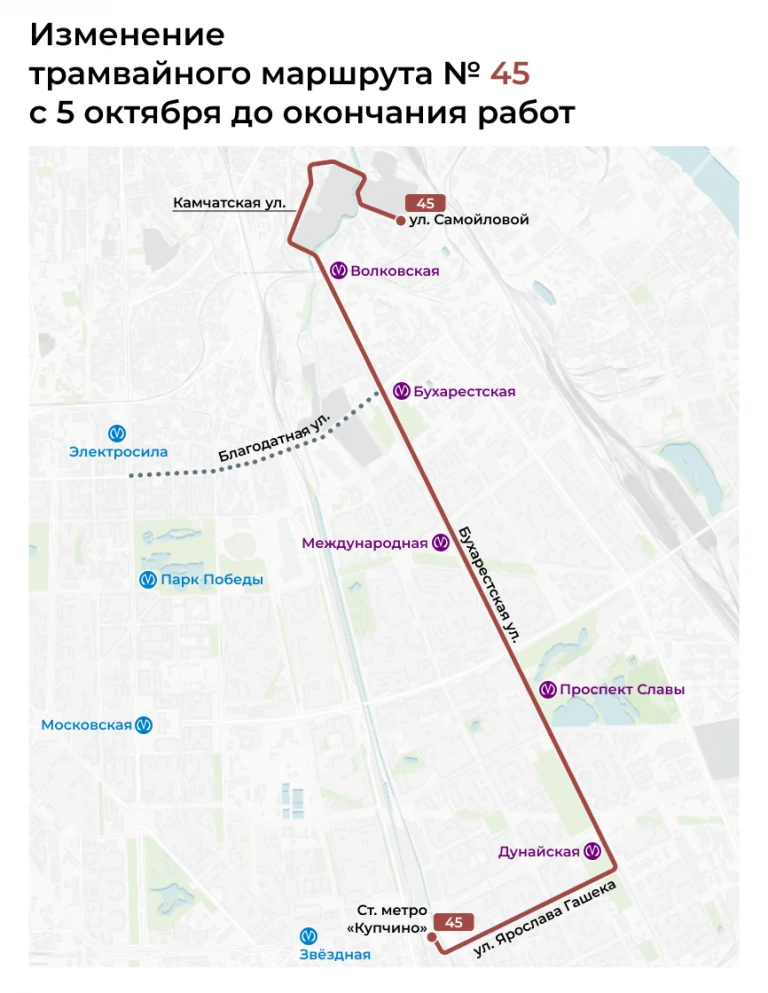 🚋 С 5 октября возобновится движение трамваев по Бухарестской улице