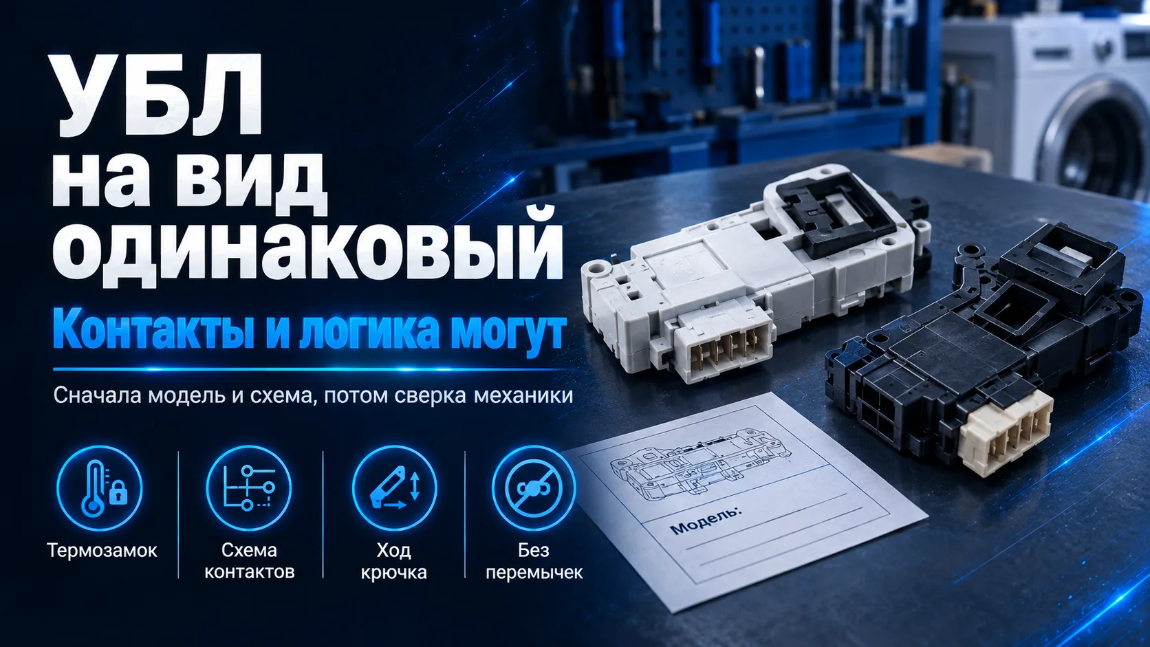 На выезде УБЛ часто меняют «по виду»: корпус похож, крючок цепляет дверцу, разъём на ме...