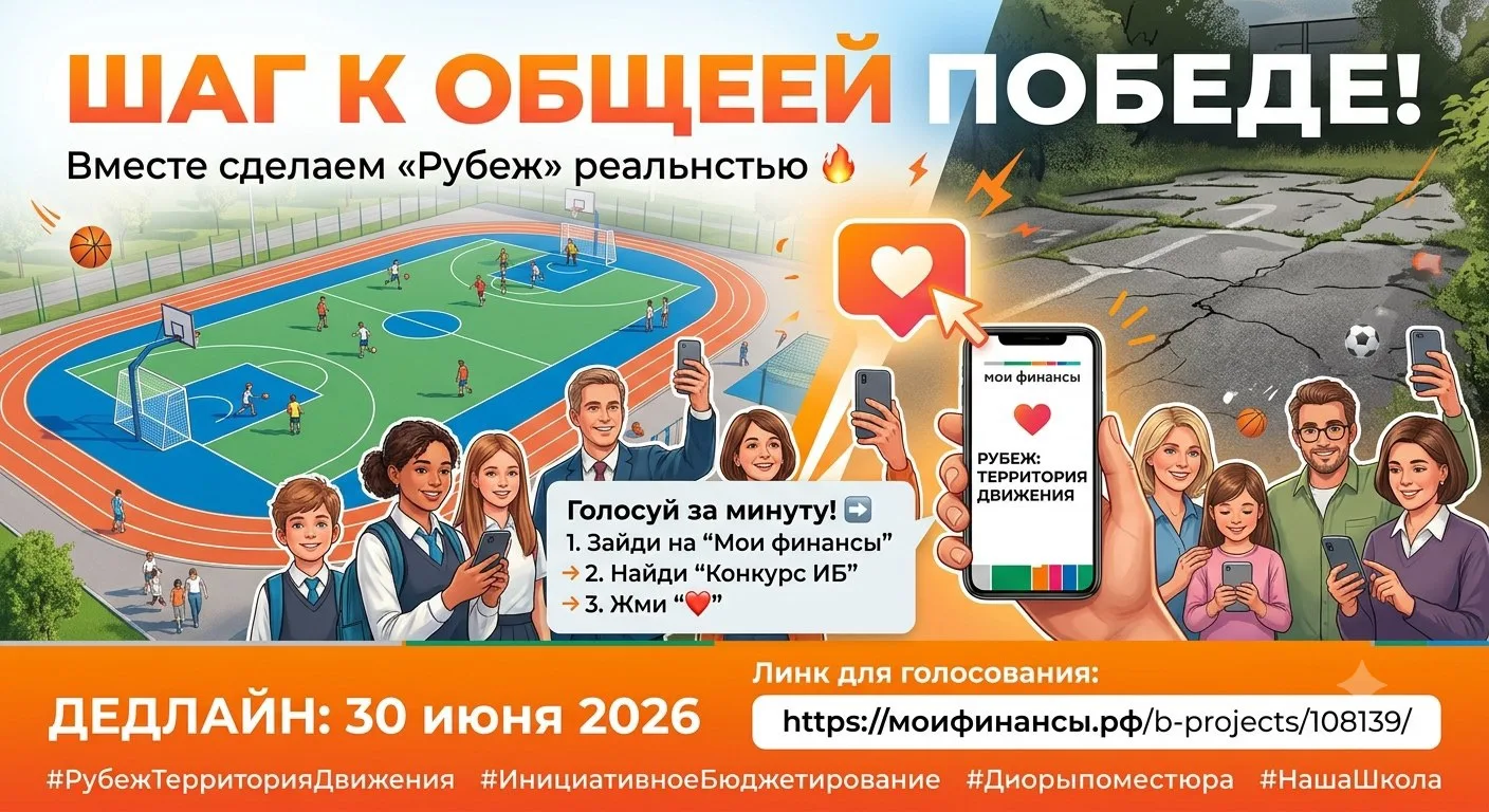 🔥 От каждого из нас — шаг к общей победе!

Всё просто: наша школа борется за субсидию на реконструк