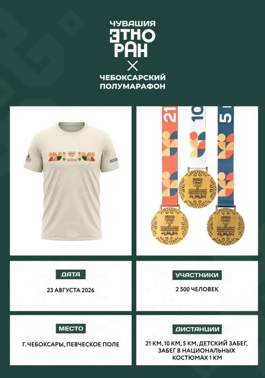 🏃‍♂️ 23 августа на Театральной набережной (Певческое поле) в Чебоксарах пройдет «Чебок...