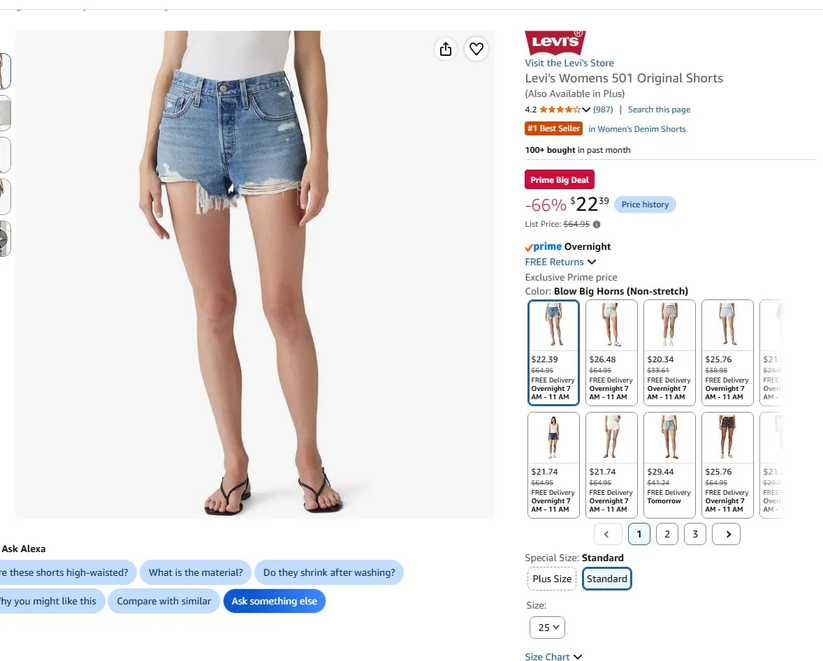 Шорты ЛИвайс можно посмотреть, цены хорошие https://www.amazon.com/Levis-Womens-Origina...