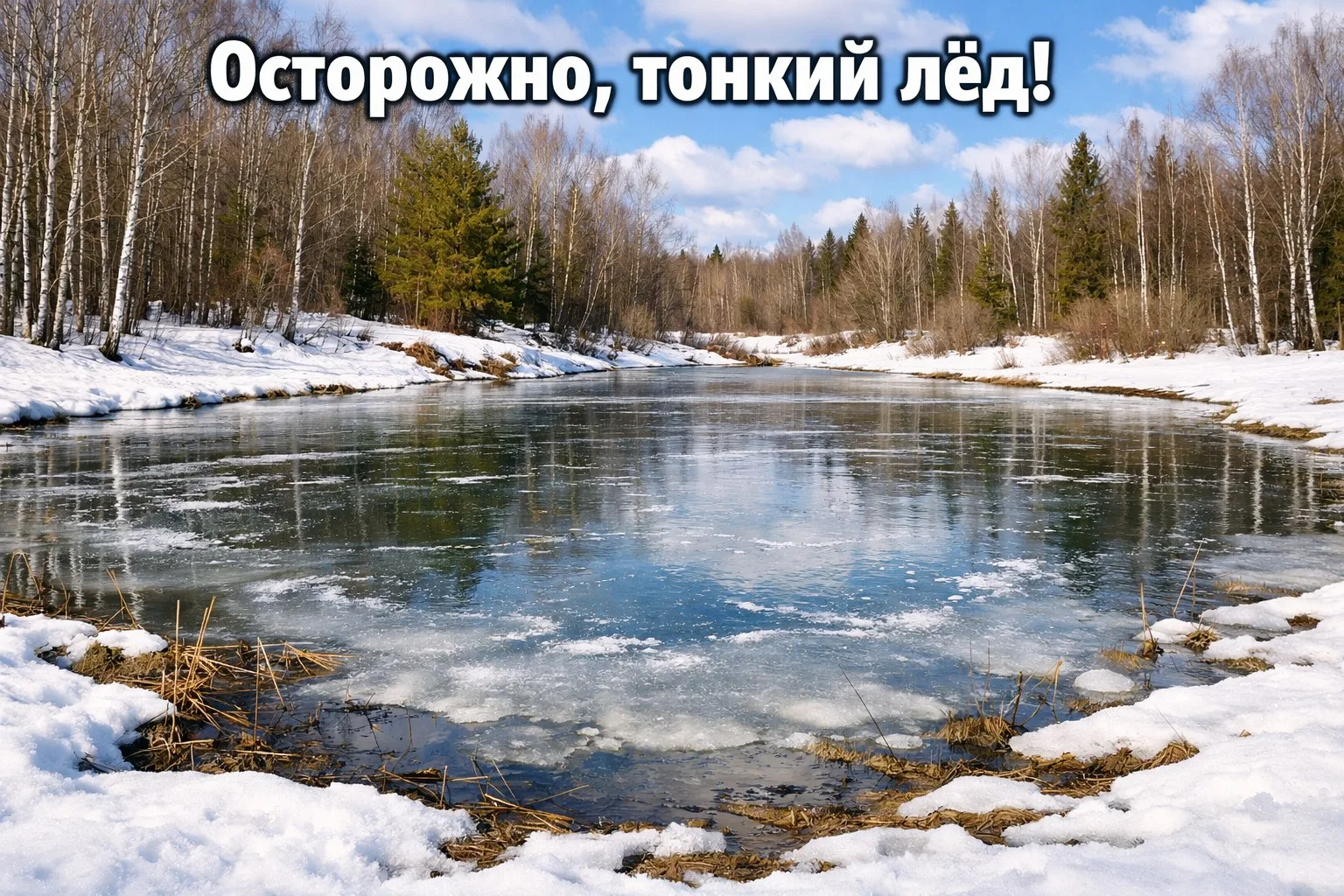 Осторожно, тонкий лёд! 🌊❄️