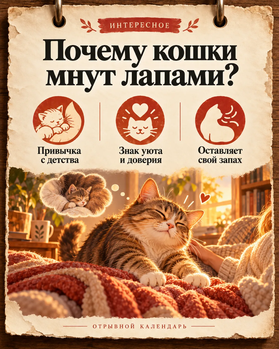 🐱 ПОЧЕМУ КОШКИ МНУТ ЛАПАМИ ОДЕЯЛО И ЧЕЛОВЕКА?