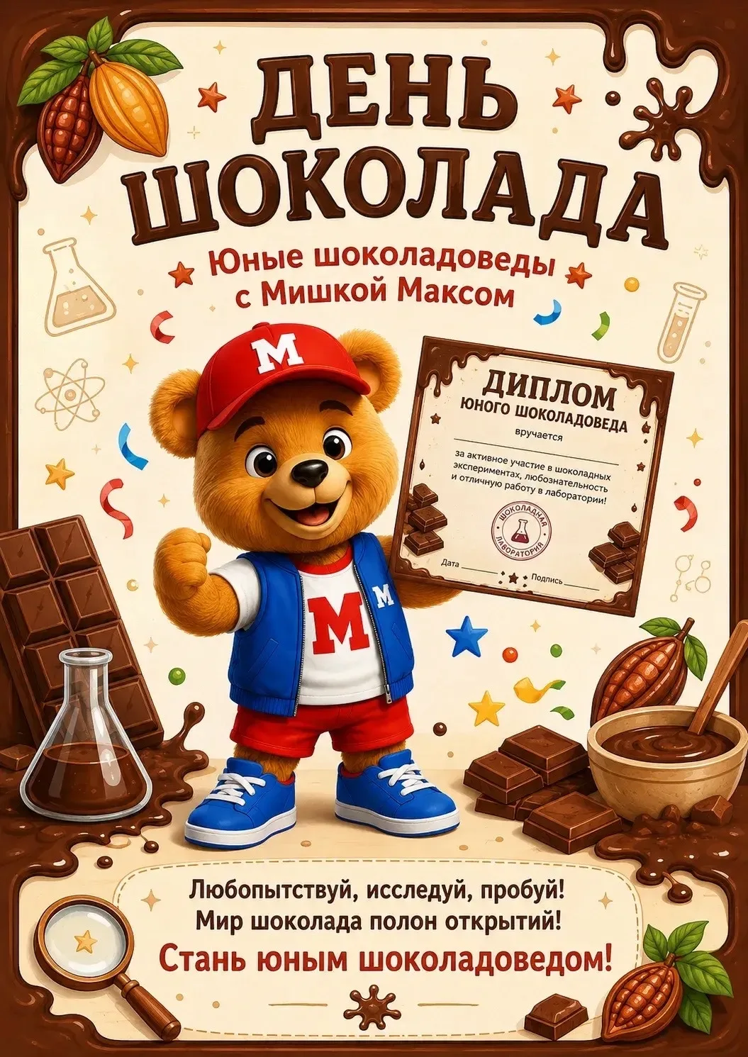 🍫 Всемирный день шоколада: готовим «Шоколадную лабораторию»!

11 июля — отличный повод устроить в г