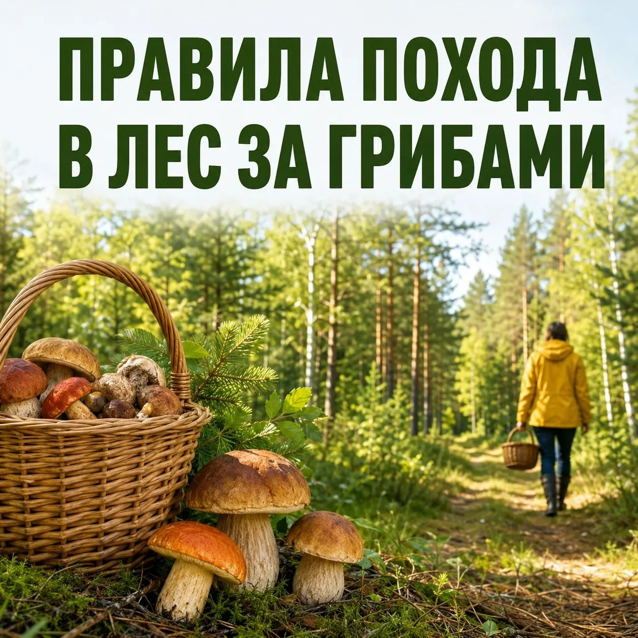 🍄 Идём в лес за грибами, не забываем о важных правилах!