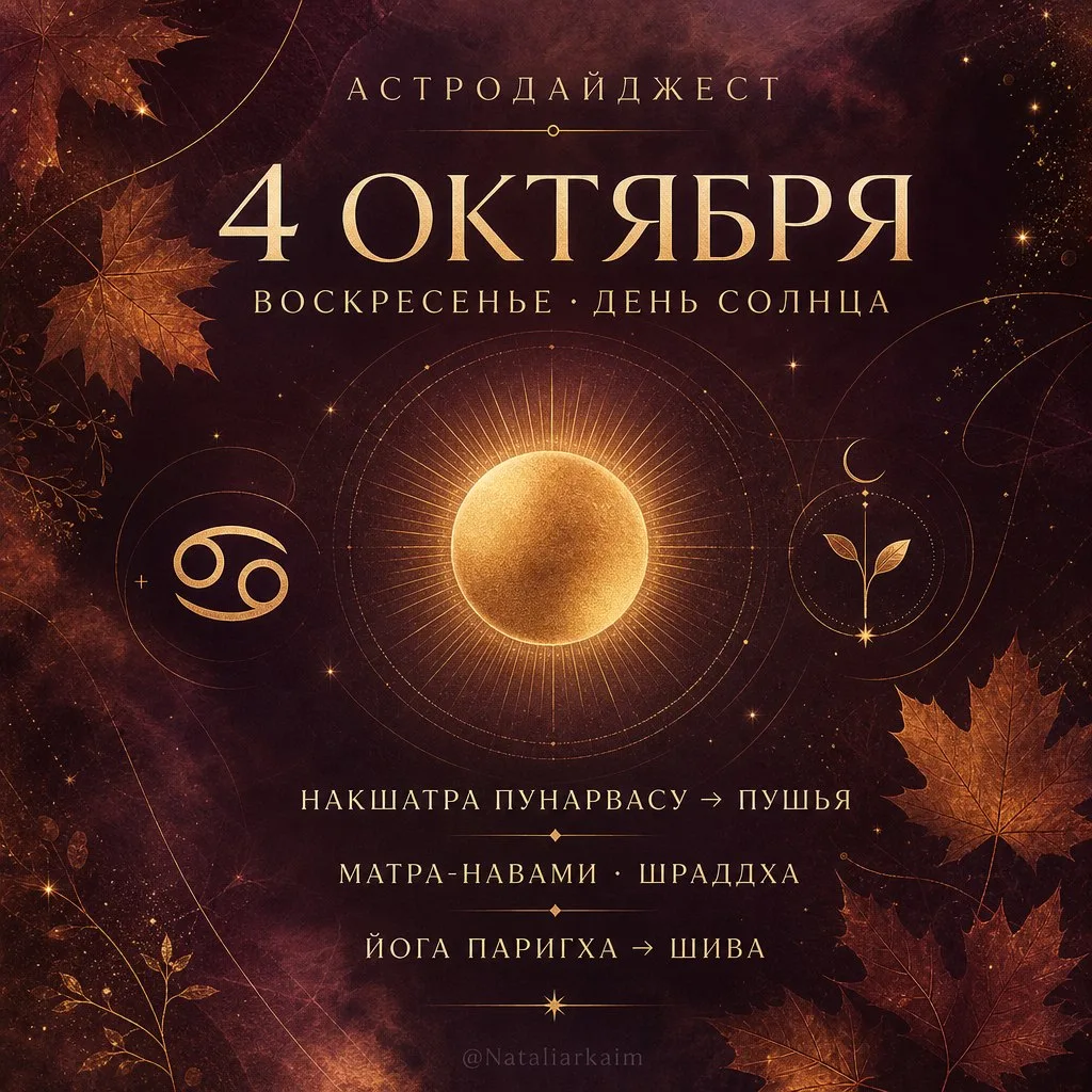 AСТРОДАЙДЖЕСТ 4 ОКТЯБРЯ, ВОСКРЕСЕНЬЕ - ДЕНЬ СОЛНЦА ☀️