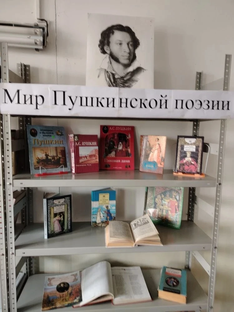 В библиотеке с. Неран оформлена книжная выставка "Мир Пушкинской поэзии". Выставка посвящена великом