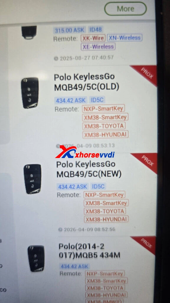 📰 VW Polo MQB49 5C: оригинальный ключ не срабатывает, но ключи Xhorse и KD работают
В автомобиле VW